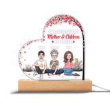 The Love Between Mother And Daughters Sons - Gift for mom, daughter, son - Personalized Shaped Plaque Light Base