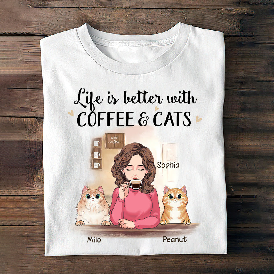 Life Is Better With Cat - Personalized Mother's Day Cat T-shirt and Hoodie