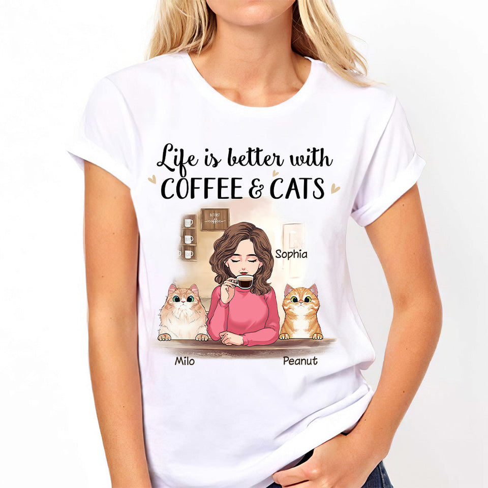 Life Is Better With Cat - Personalized Mother's Day Cat T-shirt and Hoodie
