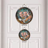 Photo Inserted Couple - Personalized Couple Round Wood Sign