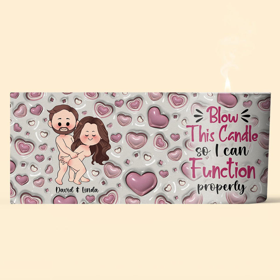 Blow So I Can - Personalized Couple Candle With Wooden Lid