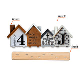 Family Standing House Centerpiece - Personalized Family 2 Layered Big Freestanding
