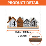 Family Standing House Centerpiece - Personalized Family 2 Layered Big Freestanding