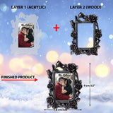 Love Roses - Personalized Christmas Couple Ornament (Printed On Both Sides)