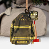 My Uniform - Personalized Christmas Firefighter Ornament (Printed On Both Sides)