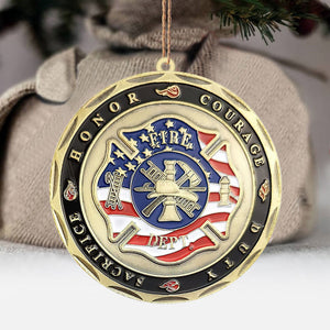 Love Firefighters - Christmas Firefighter Ornament (Printed On Both Sides)