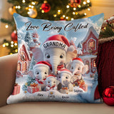 Love Being A Grandma Elephant - Personalized Grandma Throw Pillow