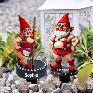 Funny Gromes Couple - Personalized Gardening Acrylic Plaque Stake
