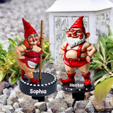 Funny Gromes Couple - Personalized Gardening Acrylic Plaque Stake