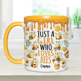 Just A Girl Who Loves Bees - Personalized Bee Accent Mug