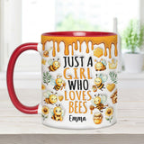 Just A Girl Who Loves Bees - Personalized Bee Accent Mug