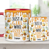 Just A Girl Who Loves Bees - Personalized Bee Accent Mug