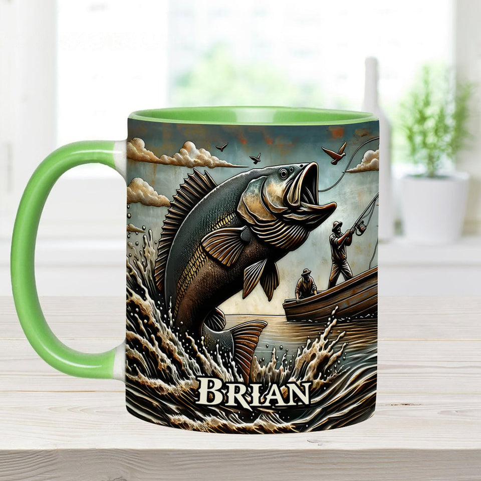 Love Fishing - Personalized Fishing Accent Mug
