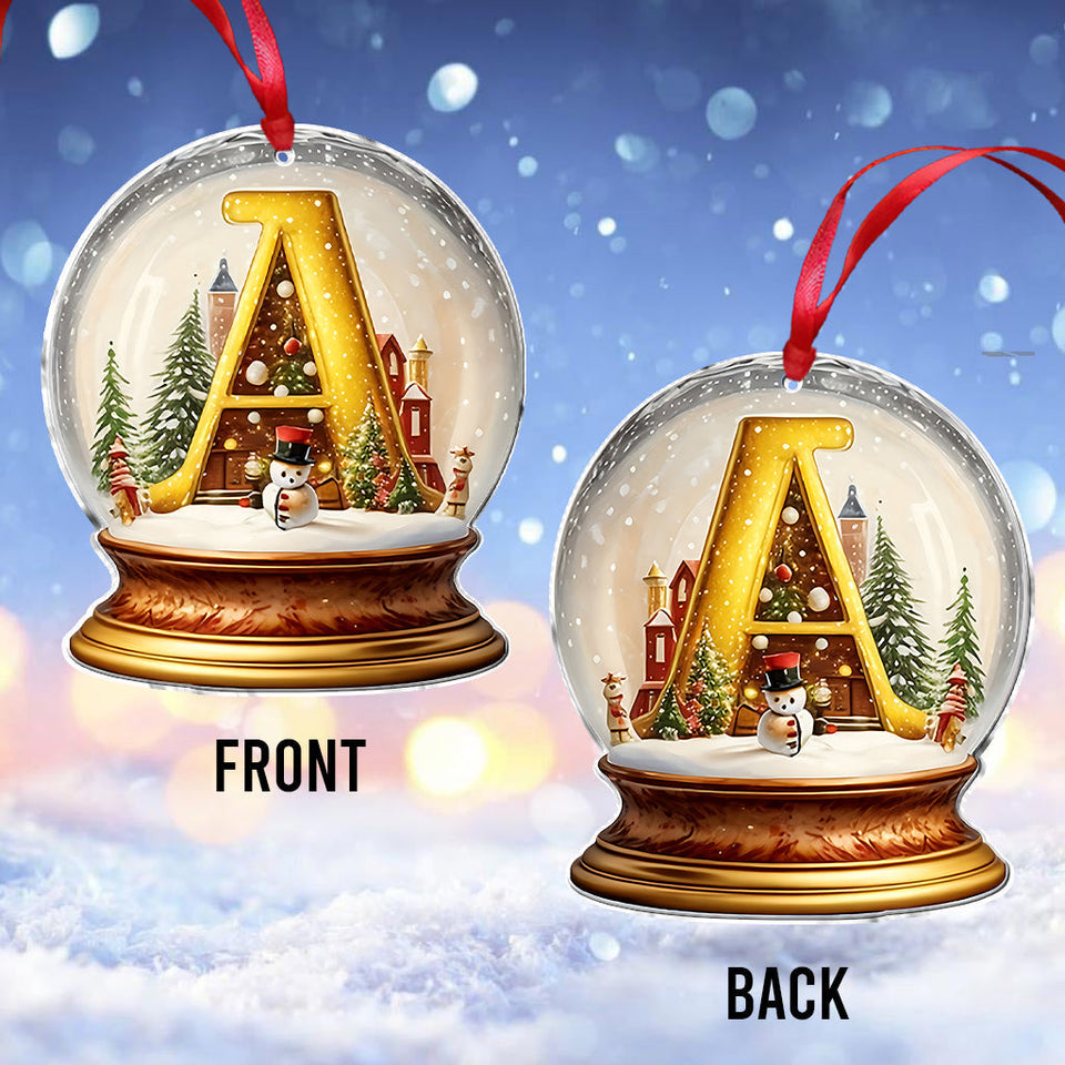 Family Snow Globle Alphabet - Personalized Family Ornament
