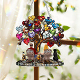 You And Me And The Fur Babies - Personalized Couple Window Hanging Suncatcher Ornament