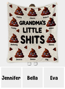 Grandma Nana Mama Little Shits - Personalized Grandma Blanket