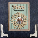 You're My Sunshine Sunflower Photo Custom - Personalized Mother 2 Layered Wood Sign / Wood Plaque