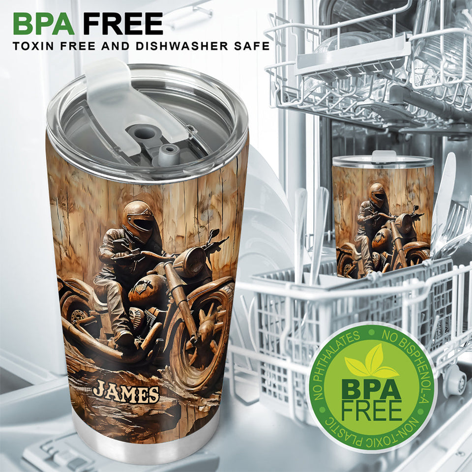 Never Underestimate An Old Man With A Motorcycle - Personalized Biker Tumbler