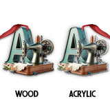 Beautiful Sewing Letter Ornament - Personalized Sewing Ornament