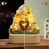 Reason To Bee Happy - Personalized Grandma Shaped Plaque Light Base