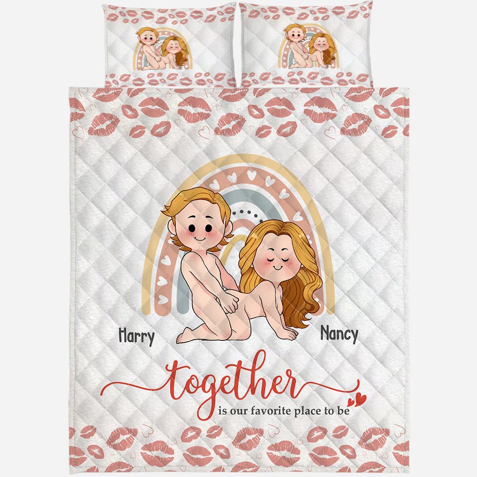 Together Is Our Favorite To Be - Personalized Couple Quilt Set