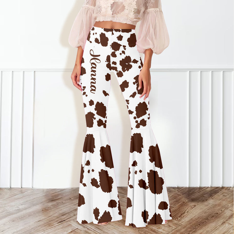 Love Highland Cow - Personalized Flare Leggings