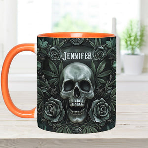 Skull Cannabis Leaf - Personalized Weed Accent Mug