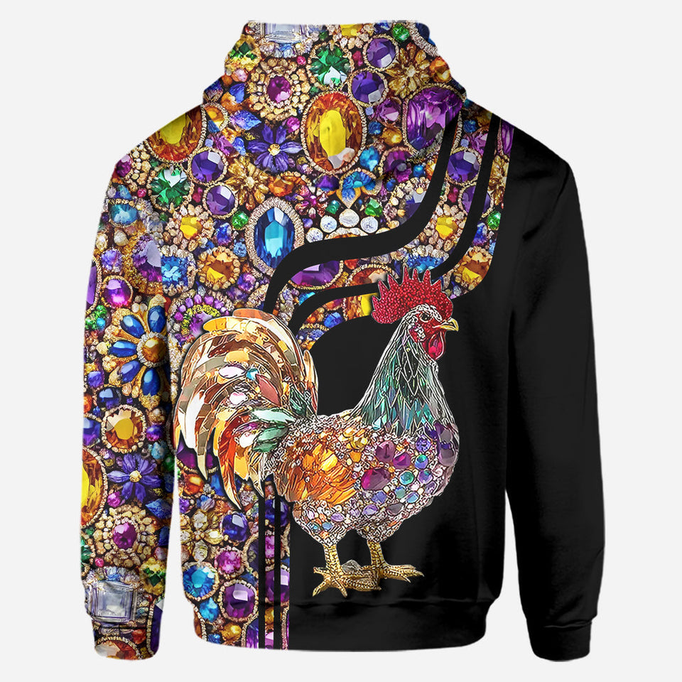Sparkle Rooster - Personalized Chicken Hoodie and Leggings