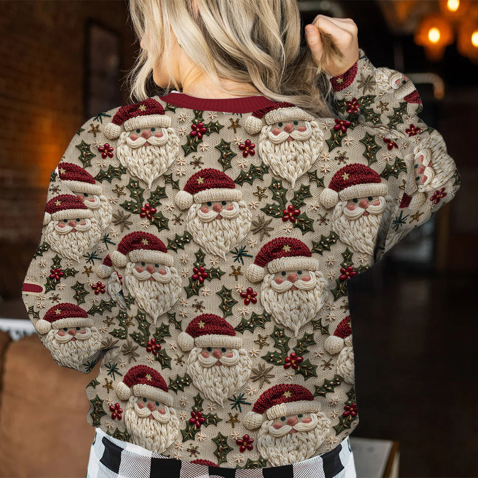 Cute Santa Christmas - Personalized Christmas Ugly Sweater