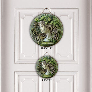 Plant Lady - Personalized Gardening Round Wood Sign