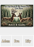 An Old Buck & His Sweet Doe Live Here - Personalized Hunting Doormat