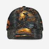 Beautiful Witch & Her Black Cat - Personalized Witch Classic Cap