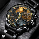 Beautiful Witch & Her Black Cat - Personalized Witch Hand Watch