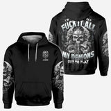 One Day I'm Gonna Just Say - Personalized Skull All Over Shirt