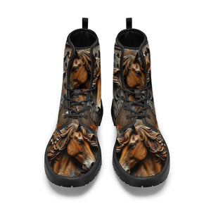 Stunning Horse Free Spirit - Personalized Horse Leather Boots