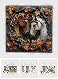 It's You & Me - Personalized Horse Square Shaped Stone