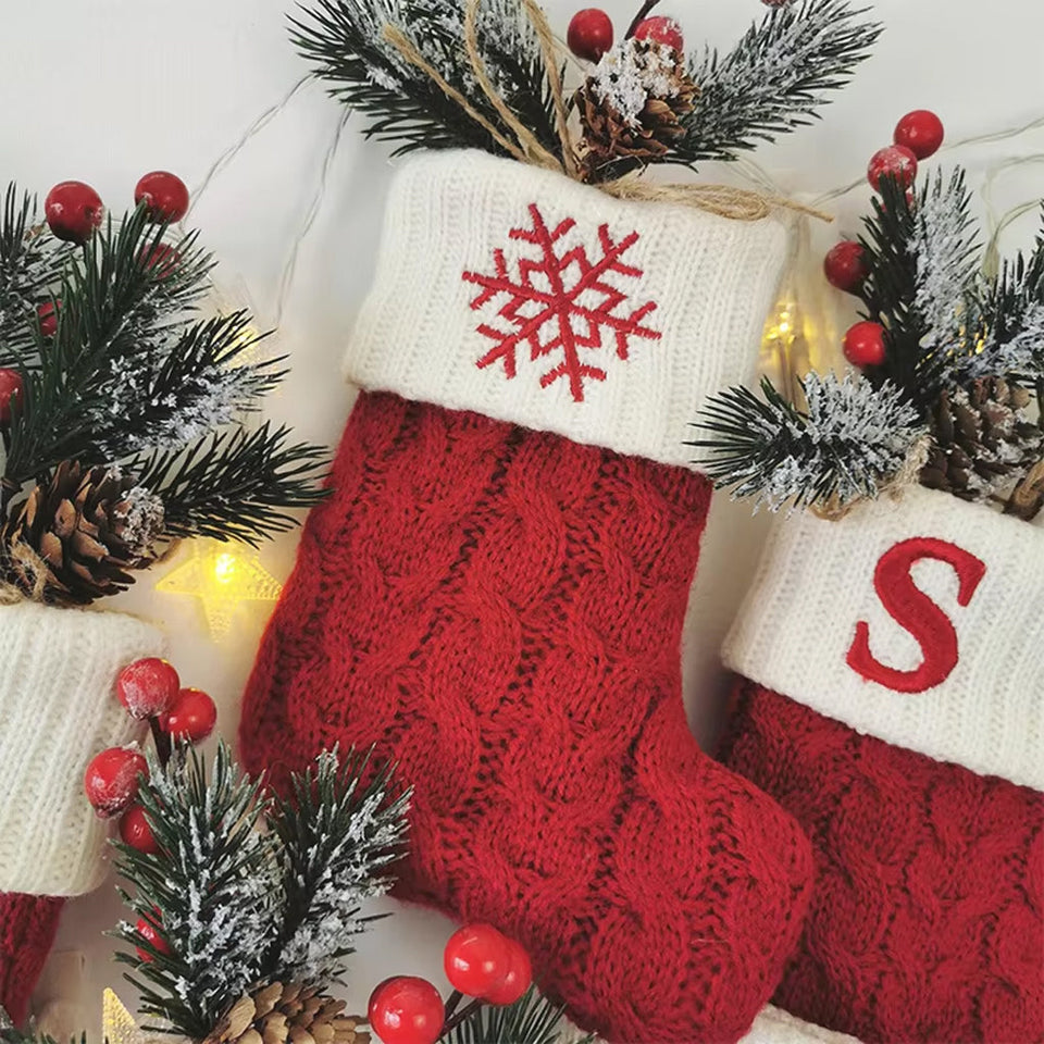 Christmas Alphabet Knitting Sock Ornament