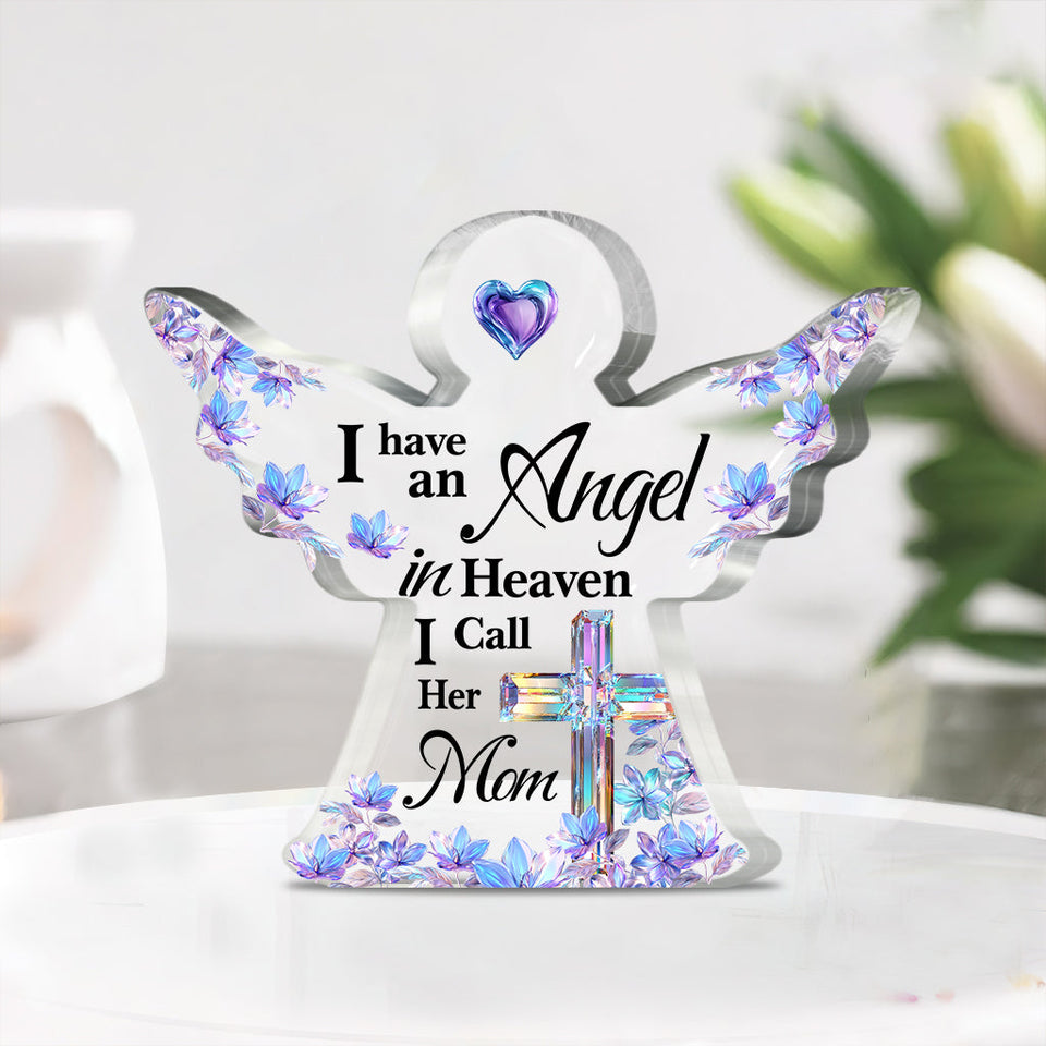 Angel In Heaven - Personalized Memorial Custom Shaped Acrylic Plaque