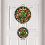 Irish Pub - Personalized Saint Patrick's Day Round Wood Sign