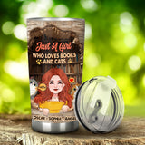 Love Books And Cats - Personalized Book Tumbler