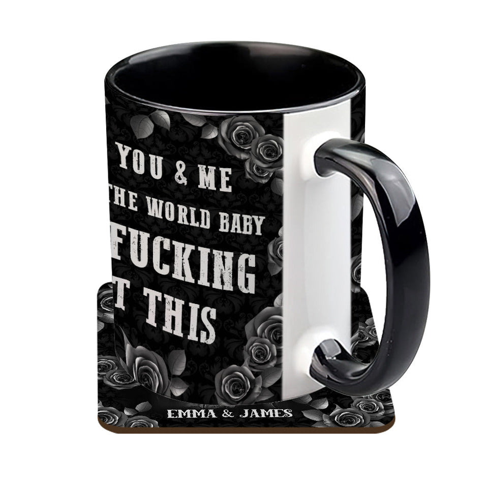 It's You & Me - Personalized Skull Accent Mug