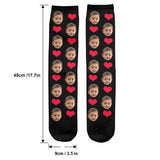 Custom Face Heart Pattern - Personalized Kid Socks
