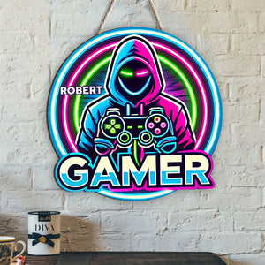 True Gamer - Personalized Video Game Custom Shaped Wood Sign