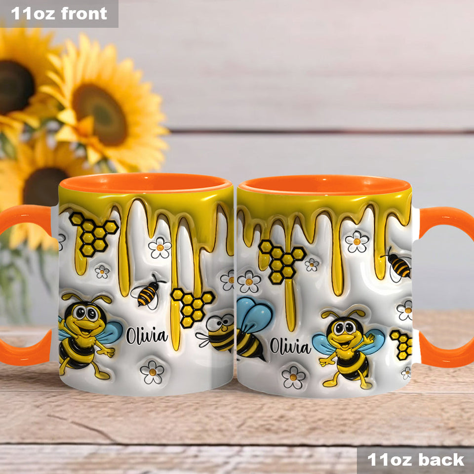 Cute Bees - Personalized Bee Accent Mug