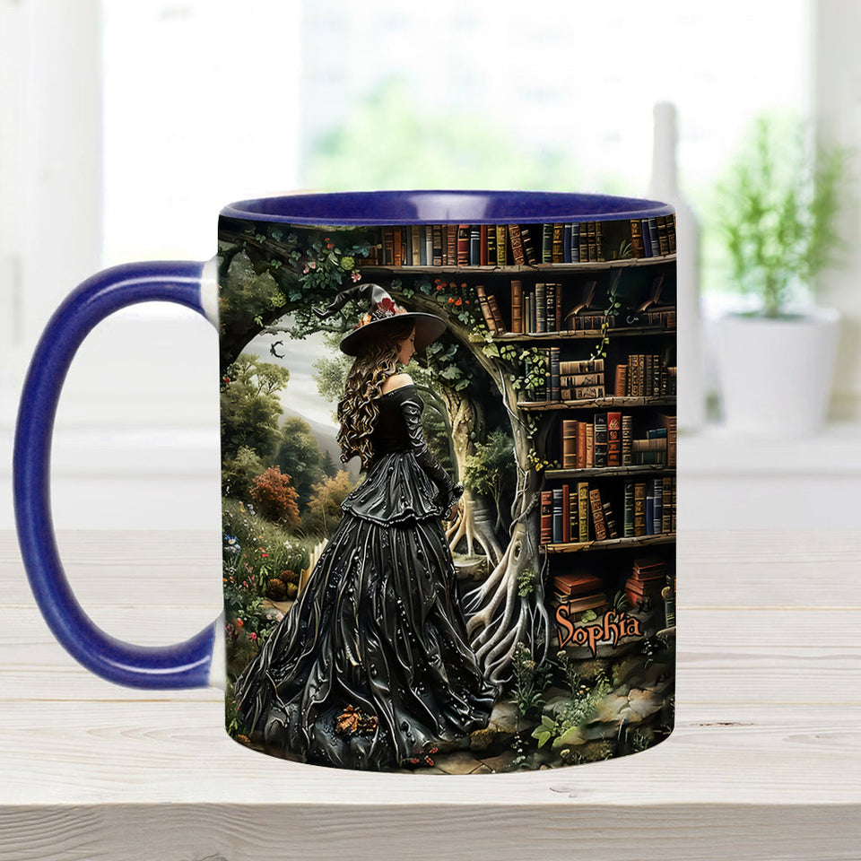 Just A Witch Who Loves Books - Personalized Book Accent Mug