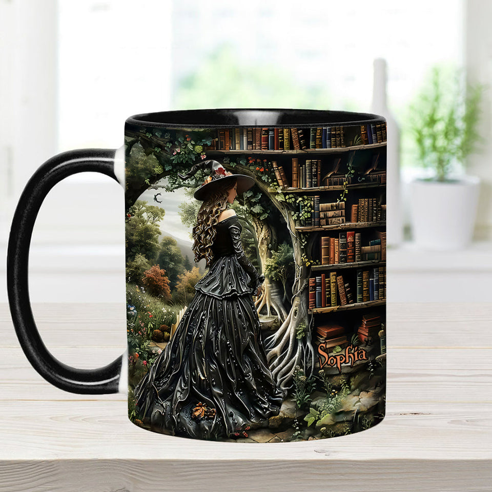 Just A Witch Who Loves Books - Personalized Book Accent Mug