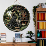 Just A Witch Who Loves Books - Personalized Book Round Wood Sign