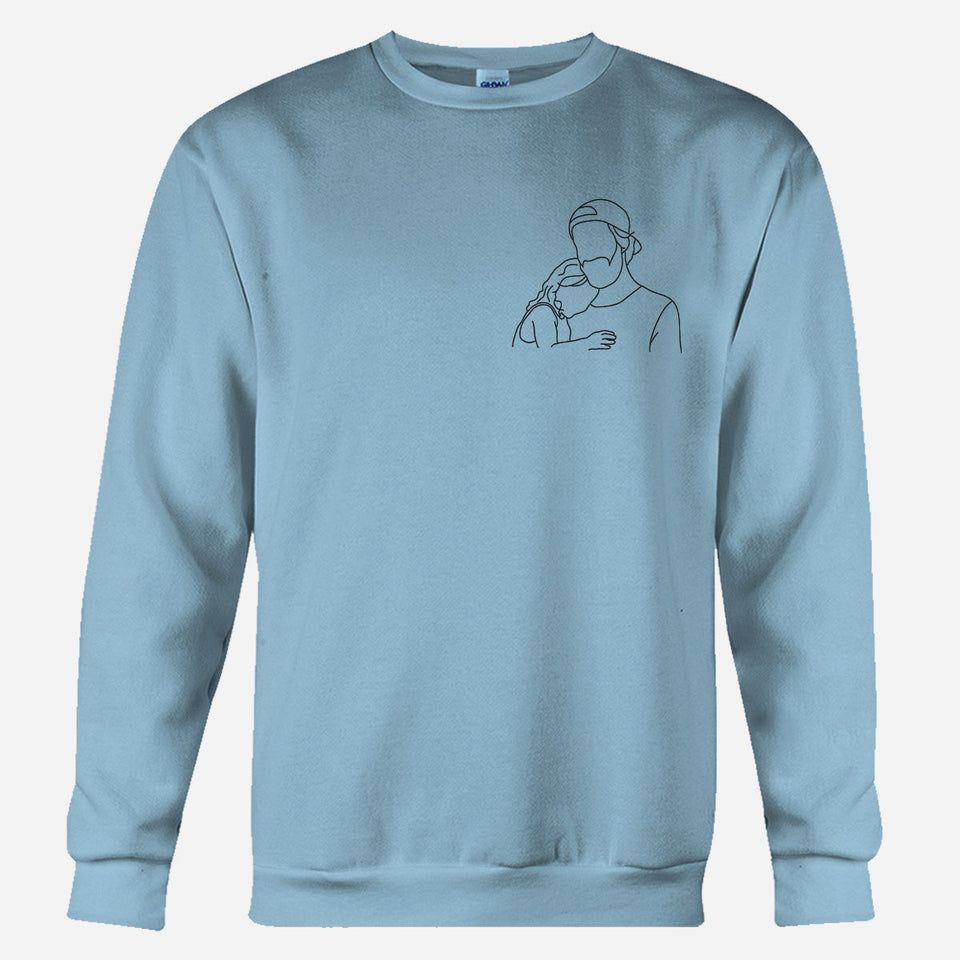 Custom Line Art - Personalized Uncle Embroidered Sweater