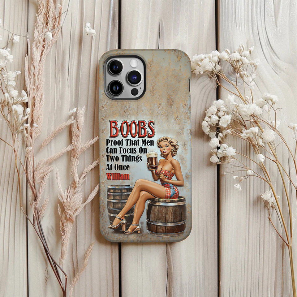 Proof That Men Can Focus on Two Things at Once - Personalized Beer Full Print Phone Case