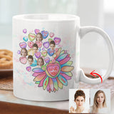 Heart Candy Flower BFF With Face Custom - Personalized Bestie Mug